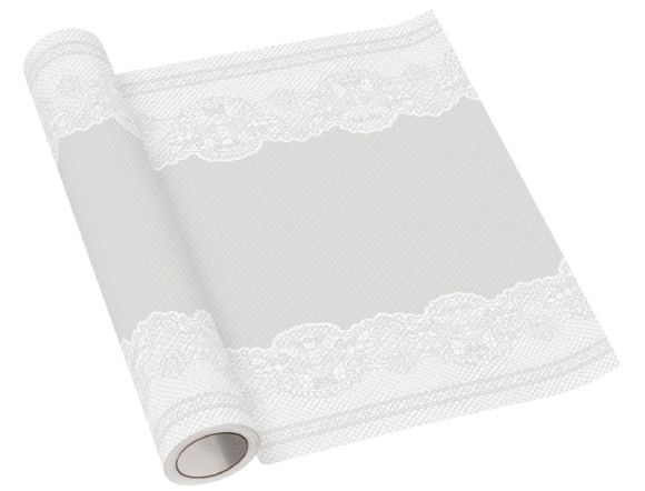 Běhoun stolní airlaid 40x500cm Royal lace silver