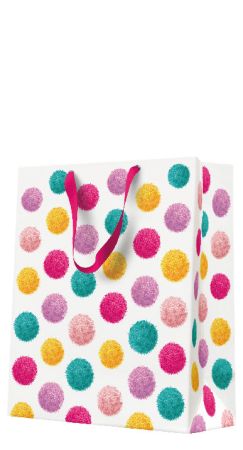 Papírová taška PAW střední Colorful Pompoms ,balení 5 ks Papírová taška PAW střední Colorful Pompoms ,balení 5 ks