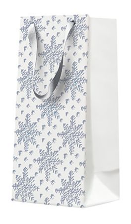 Vánoční papírová taška PAW Grunge Textured Snowflakes silver DEO ,balení 10 ks
