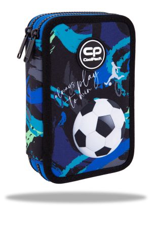 Penál 2 zipy Jumper vybavený - FOOTBALL Navy