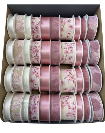 Atlasová stuha na špulce 40 ks F2501 ,balení 40 ks Atlasová stuha na špulce 40 ks F2501 ,balení 40 ks