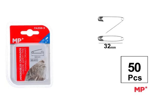 Špendíky zavírací 32 mm 50 ks