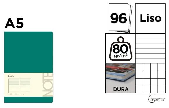 Notes A5 s gumou 96l  - tyrkysově zelená ,balení 12 ks