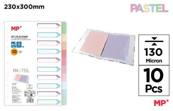 Rozřaďovač A4 10 listů pastelový