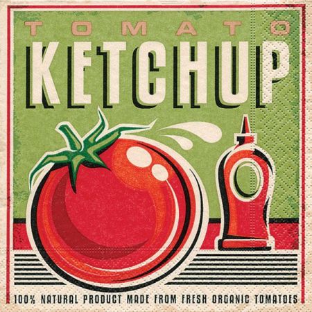 Ubrousky Paper Design L (20ks) Tomato ketchup