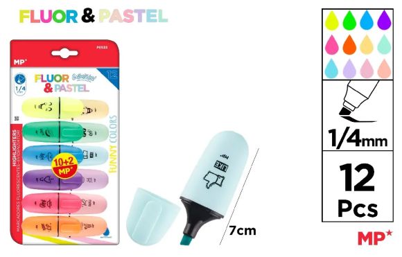 Zvýrazňovač 12 barev na blistru MINI