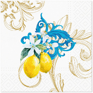 Ubrousky PAW Dekor C (20ks) Baroque Lemon Sicilian Blue Ubrousky PAW Dekor C (20ks) Baroque Lemon Sicilian Blue
