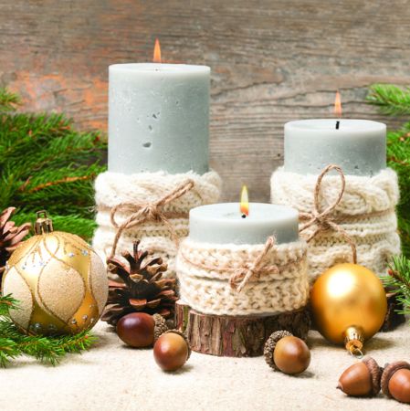Ubrousky DAISY L (20ks) Xmas Candles in Knitting Sweater Ubrousky DAISY L (20ks) Xmas Candles in Knitting Sweater