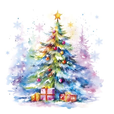 Ubrousky DAISY L (20ks) Watercolor Christmas Tree