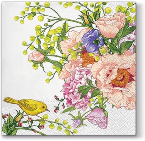 Ubrousky PAW TETE L (20ks) Bird with Flowers