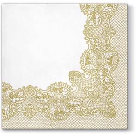 Ubrousky PAW Dekor L (20ks) Royal Lace (gold)