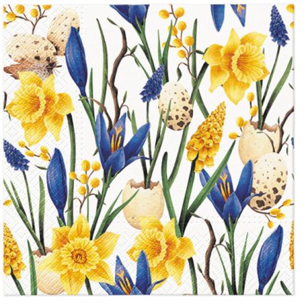 Ubrousky PAW Dekor L (20ks) Muscari with Daffodils