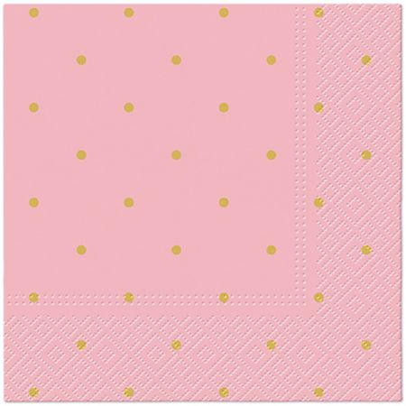 Ubrousky PAW Dekor L (20ks) Golden Dots light pink