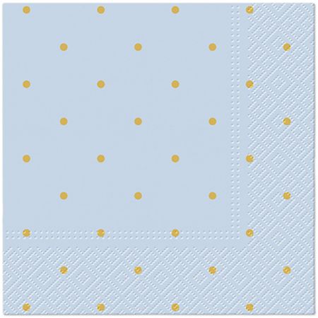 Ubrousky PAW Dekor L (20ks) Golden Dots light blue