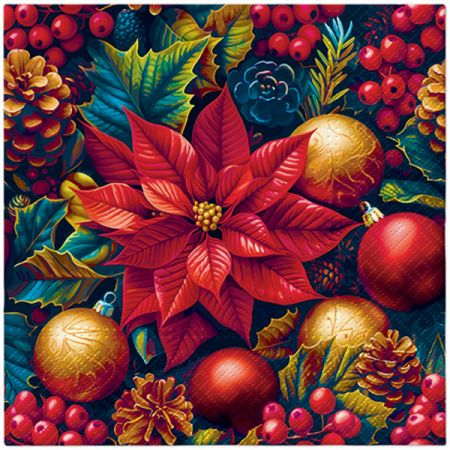 Ubrousky PAW Dekor L (20ks) Vintage Poinsetia Charm