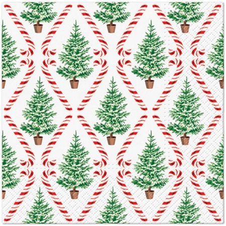 Ubrousky PAW Dekor L (20ks) Candy Cane Forest