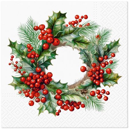 Ubrousky PAW Dekor L (20ks) Berry Wreath