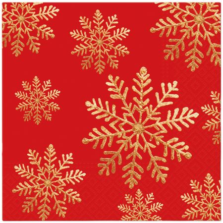 Ubrousky PAW Dekor L (20ks) Handmade Snow red