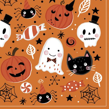 Ubrousky DAISY L (20ks) Orange Halloween Booo