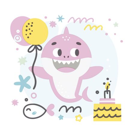 Ubrousky DAISY L (20ks) Pink Birthday Shark