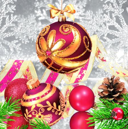 Ubrousky MAKI L (20ks) Elegance red Baubles with Snowflakes Ubrousky MAKI L (20ks) Elegance red Baubles with Snowflakes