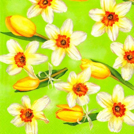 Ubrousky MAKI L (20ks) Yellow Tulips and Daffodils