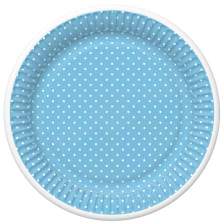 Papírový talíř velký - White Dots on Blue