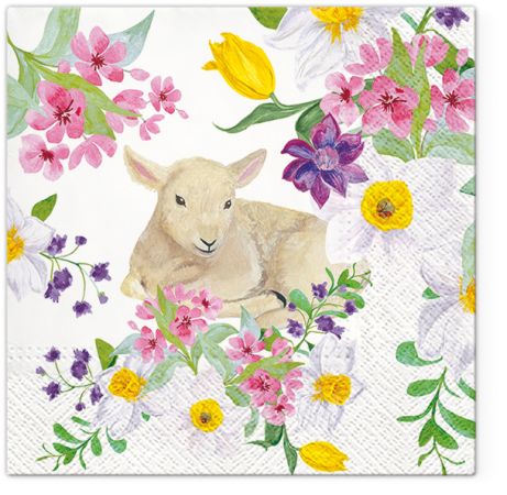 Ubrousky PAW TETE L (20ks) Lamb in Flowers