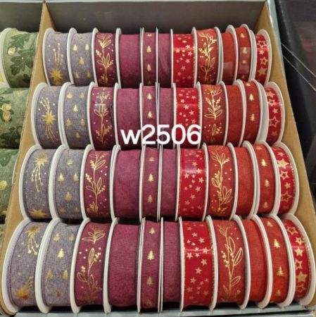 Vánoční stuhy s drátkem - červené mix 2506 ,balení 44 ks Vánoční stuhy s drátkem - červené mix 2506 ,balení 44 ks