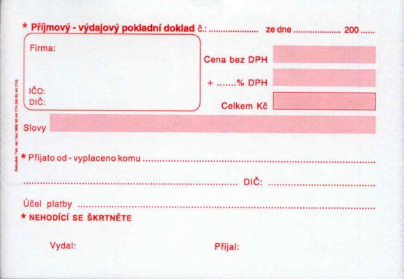 Doklad příjmový-výdajový univerzal. A6, propis. /PT060/