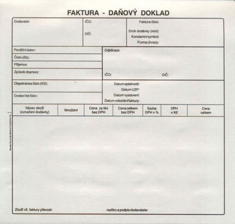 Faktura 2/3A4-daň.doklad, propis., /PT200/