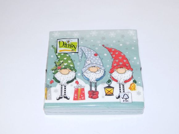 Ubrousky papírové vánoční skřítci SD_GW_020101