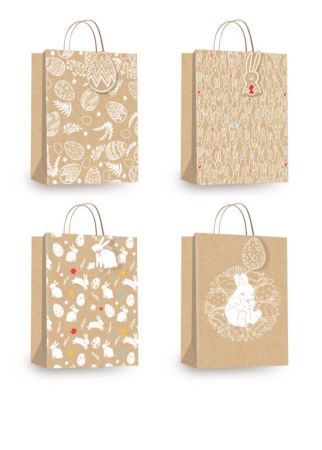 Taška velikonoční s plastickým efektem M 18 x 23 x 10 cm (12557)