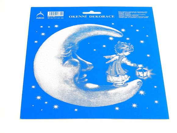 Dekorace okenní 767 Měsíc s andílkem