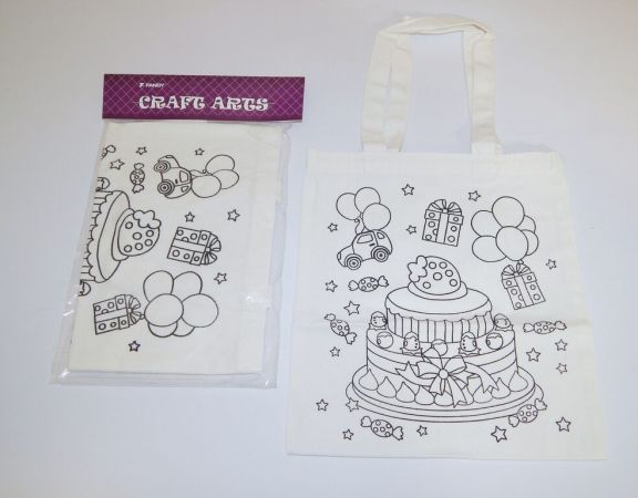 Taška plátěná k vybarvení - dort (170330)