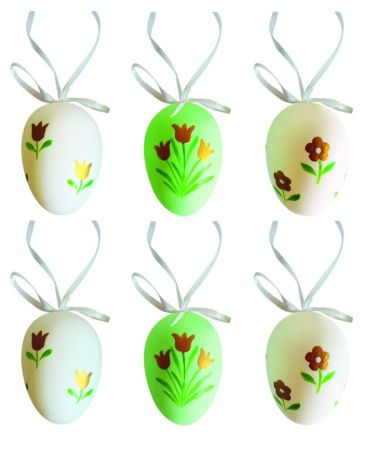 Vajíčka plastová na zavěšení 6 cm, 6 ks v sáčku /7560