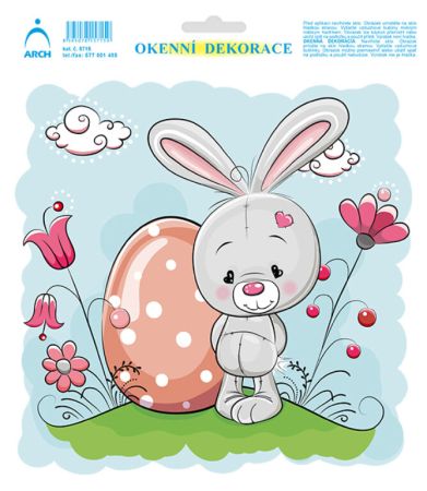 Dekorace okenní  - zajíček na louce (5715)