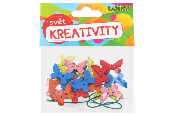 Kreativní set DŘEVĚNÝ MOTÝLCI + provázek ( W016615)