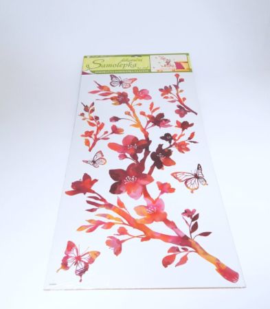 Samolepky na zeď větev rubínová  60x32 cm/935