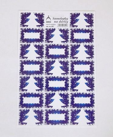 Samolepky na dárky  stromky - modré 821