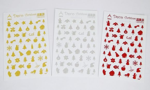 Samolepky holografické vánoční motiv mix  ( 830 )