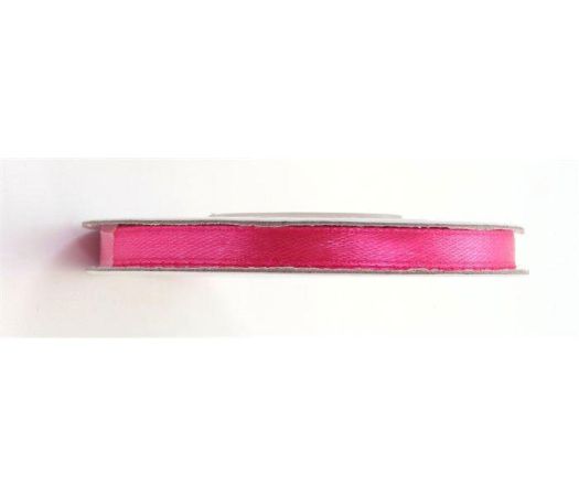 Saténová stuha, tmavě růžová, 6 mm x 25 m