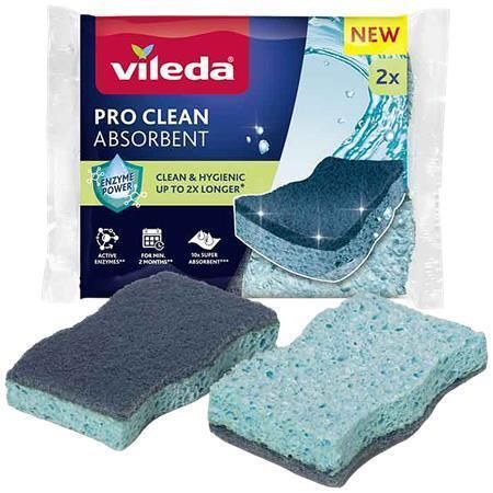 Houba na nádobí Pro Clean, modrá, viskózní jádro, 2 ks, VILEDA  ,balení 2 ks