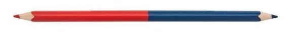 Barevná tužka, modrá-červená, oboustranná, trojhranná, tenká, 12 ks/balení, ICO NBR-12