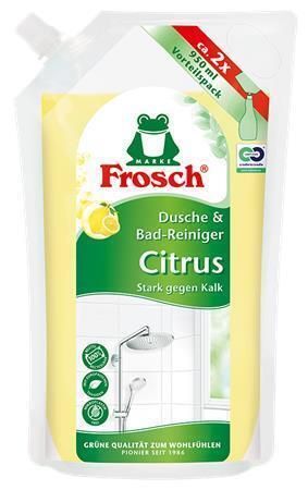 Čistič na koupelny a sprchy, citron, náplň, 950 ml, FROSCH FR-5386 Čistič na koupelny a sprchy, citron, náplň, 950 ml, FROSCH FR-5386