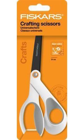 Nůžky Titanium, bílá, univerzální, s nepřilnavým povrchem, 21 cm, FISKARS 1070026