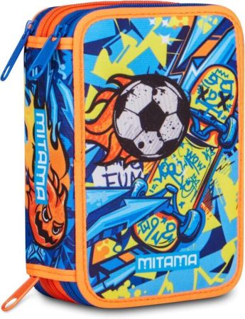 Penál plný Triplo, fotbal/skate, třípatrový, na zip, MITAMA 69941 Penál plný Triplo, fotbal/skate, třípatrový, na zip, MITAMA 69941