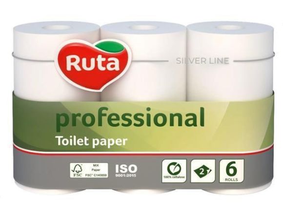 Toaletní papír, bílá, 2-vrstvý, 55 m, 500 útržků, 6 rolí, RUTA T0528 ,balení 6 ks Toaletní papír, bílá, 2-vrstvý, 55 m, 500 útržků, 6 rolí, RUTA T0528 ,balení 6 ks
