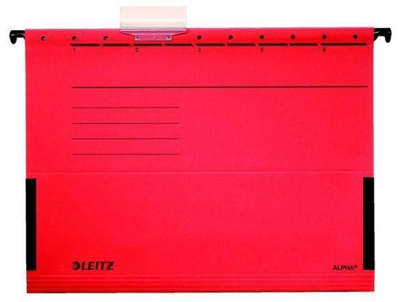 Závěsné desky Leitz ALPHA® s bočnicemi, Červená ,balení 25 ks