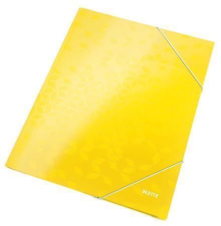 Desky s gumičkou Wow, žlutá, lesklé, 15 mm, karton, A4, LEITZ